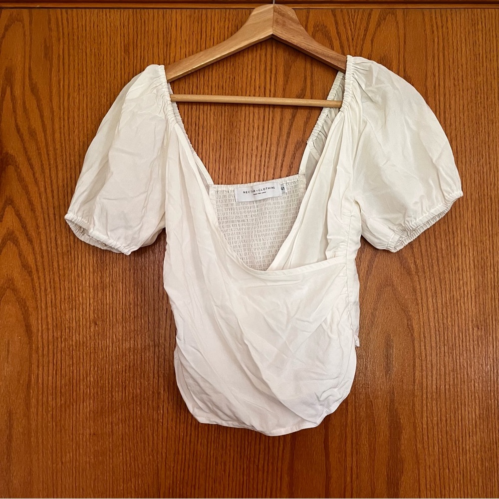 White Puff Sleeve Top